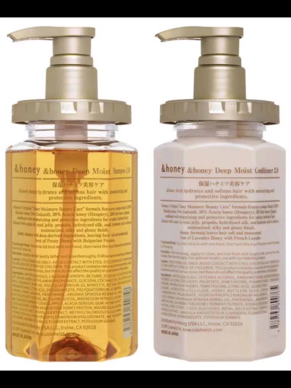 &honey Deep Moist Shampoo & Conditioner Set -Hydrating, Sulfate-Free, Color-Safe